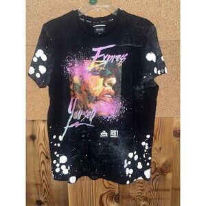 Rise as 1ne Men’s Nelson Mandela T Shirt Size M  Black with Splatter Design